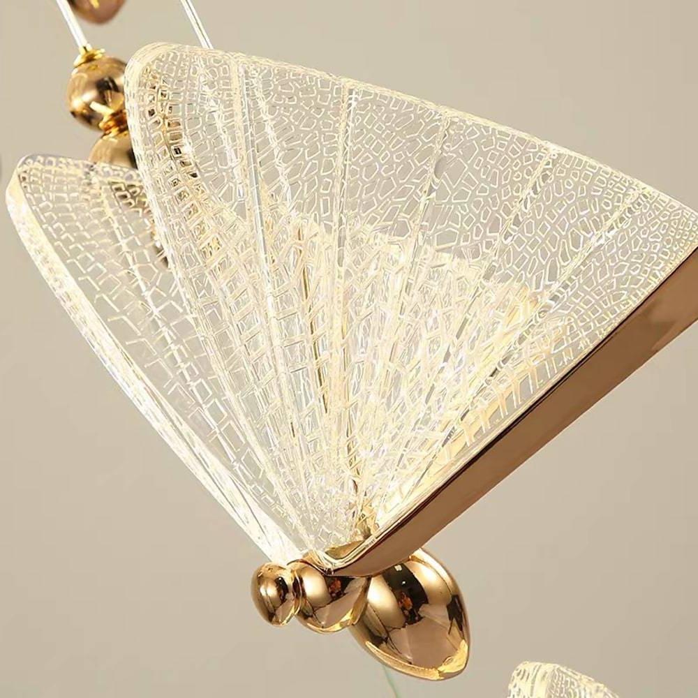 Butterflies Shaped LED Gold Modern Pendant Lights Hanging Lamp Island Lights