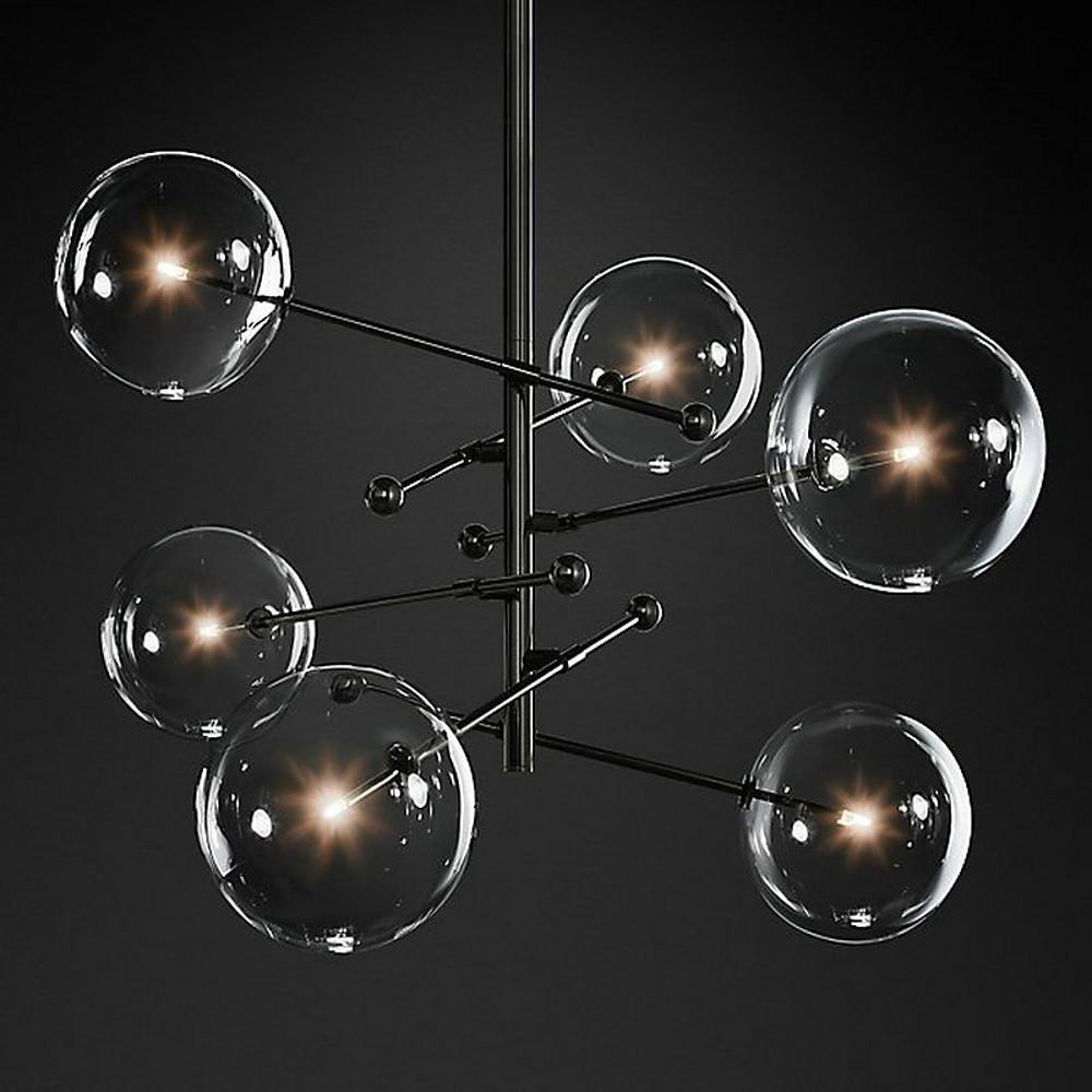 Geometrical Globe Chandelier Lamp Metal Glass Kitchen Dining Room Ceiling Light