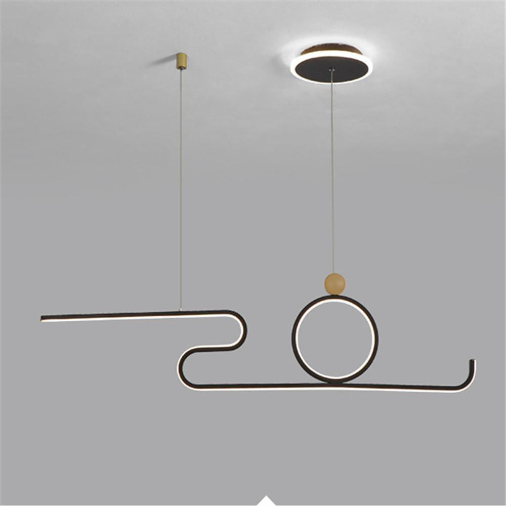 Circle Curved Linear LED Modern Pendant Light Hanging Lamp Island Lights