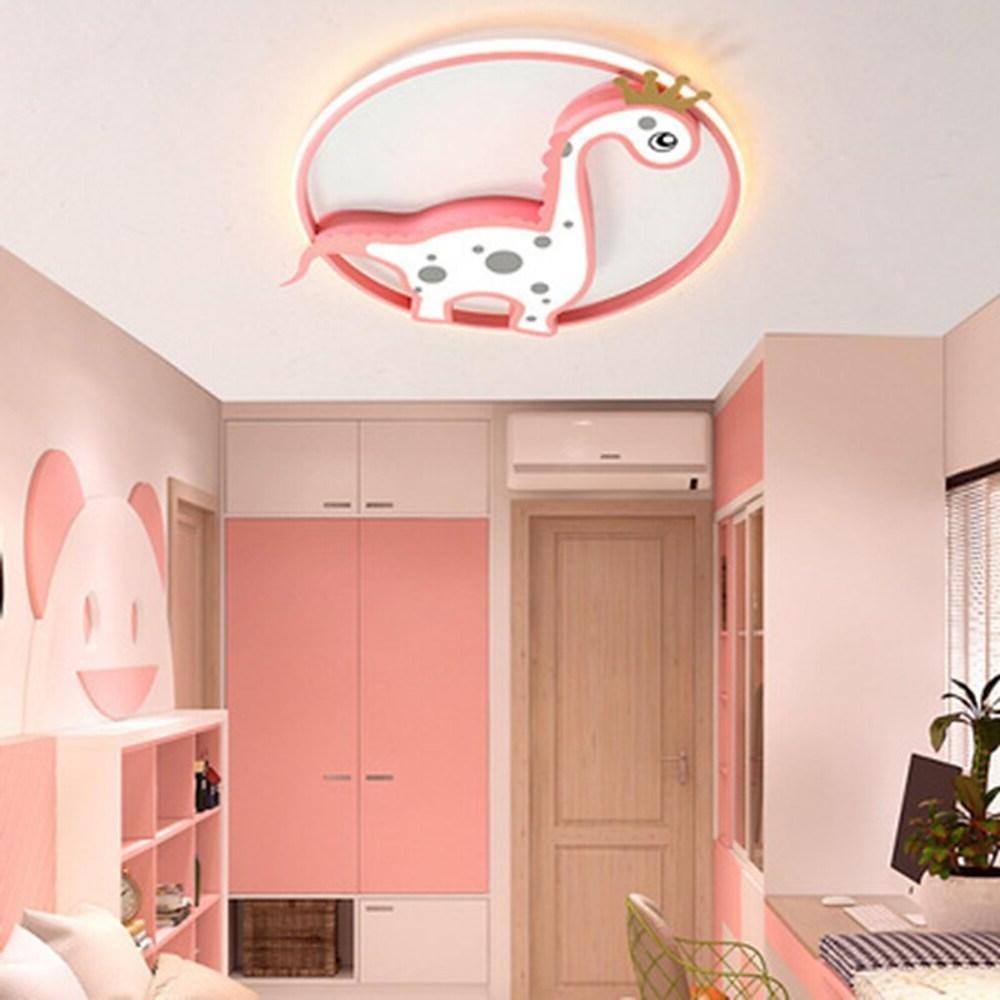 Circle Dinosaur Novelty LED Flush Mount Ceiling Light Baby Kids Lights for Bedroom