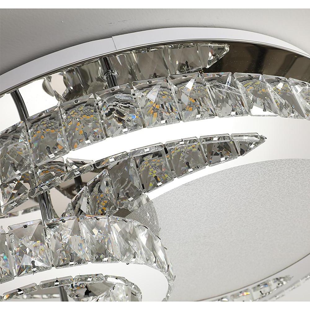 Overlapping Circles Crystal Stainless Steel Flush Mount LED Lights Bedroom Ceiling Lights