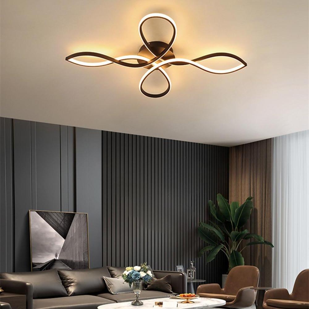 Wave Flower Shaped Dimmable LED Modern Ceiling Lights Flush Mount Lighting