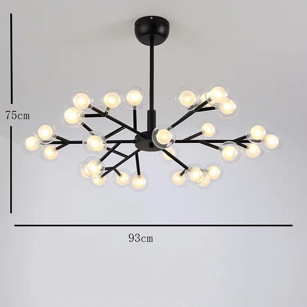 Novelty Iron Chandelier with 30-Light glass orbs bubble, 33'' Wide, LED Lighting