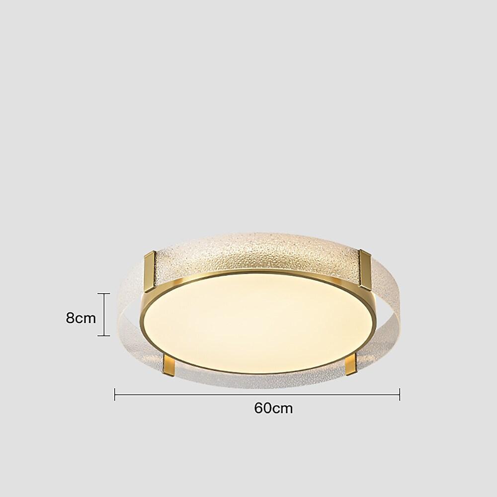 Circular Glass Copper LED Nordic Ceiling Lights Flush Mount Lighting