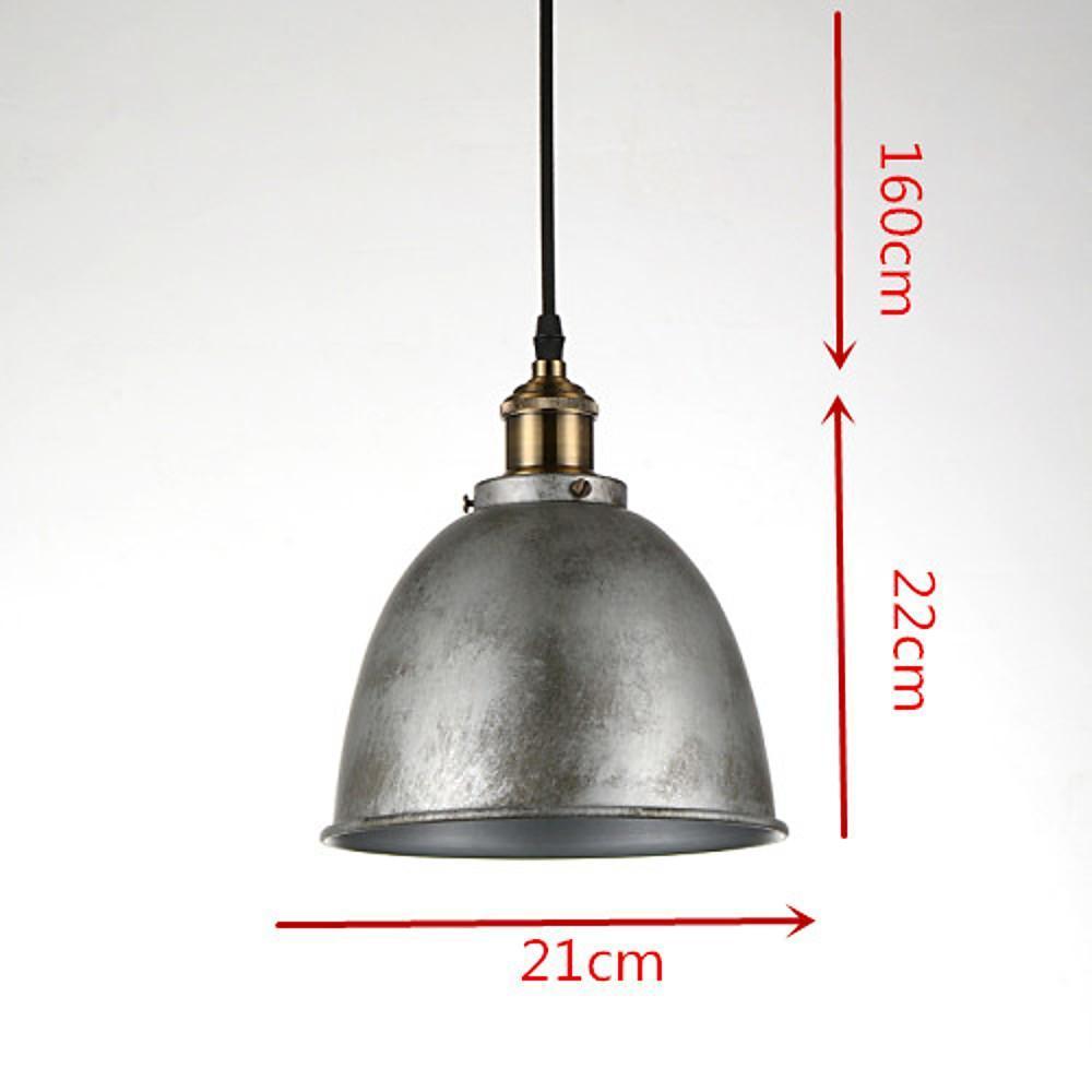 8'' White Rustic Dome Pendant Light Bowled Metal Industrial Pendant Light