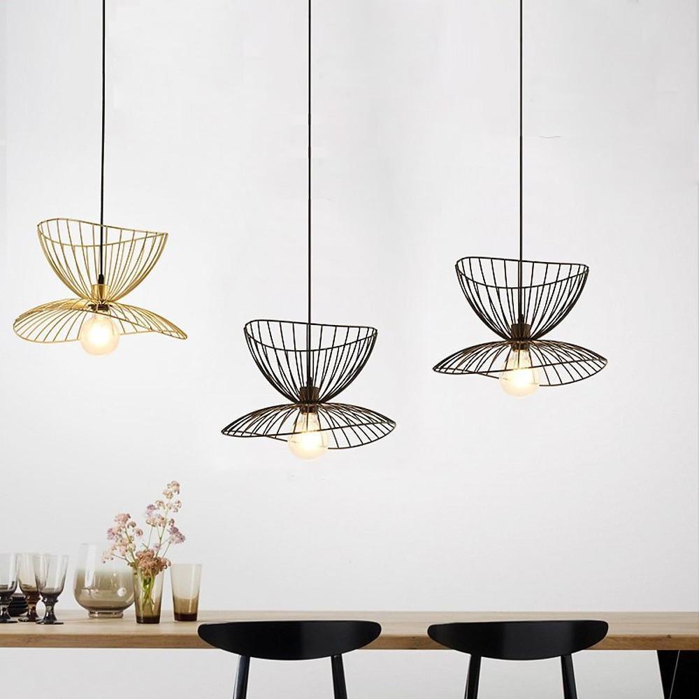 Artistic Double Wire Basket LED Vintage Pendant Lighting Hanging Lamp