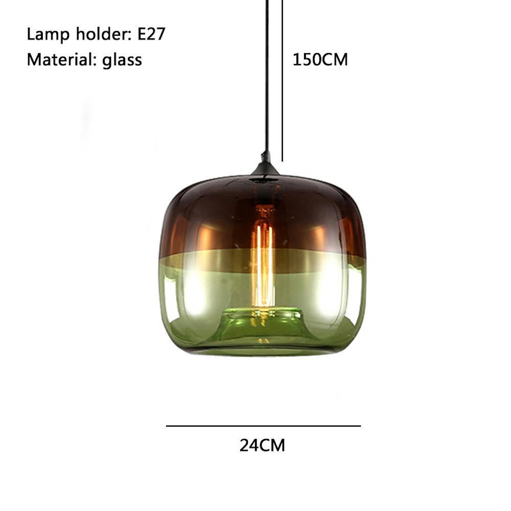 Multi Colored Glass Pendant Light Artistic Globe Dining Room Light