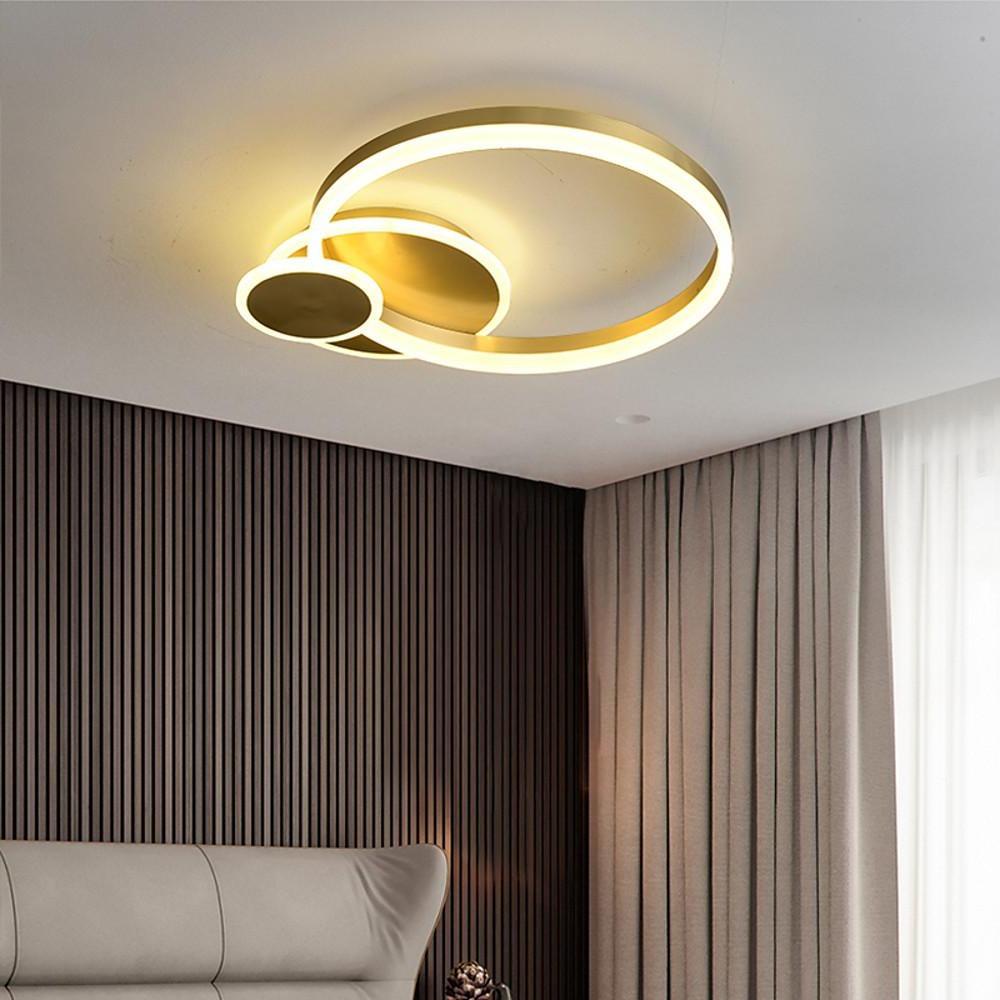 Overlapping Circles Flush Mount Ceiling Light Metal Artistic LED Light