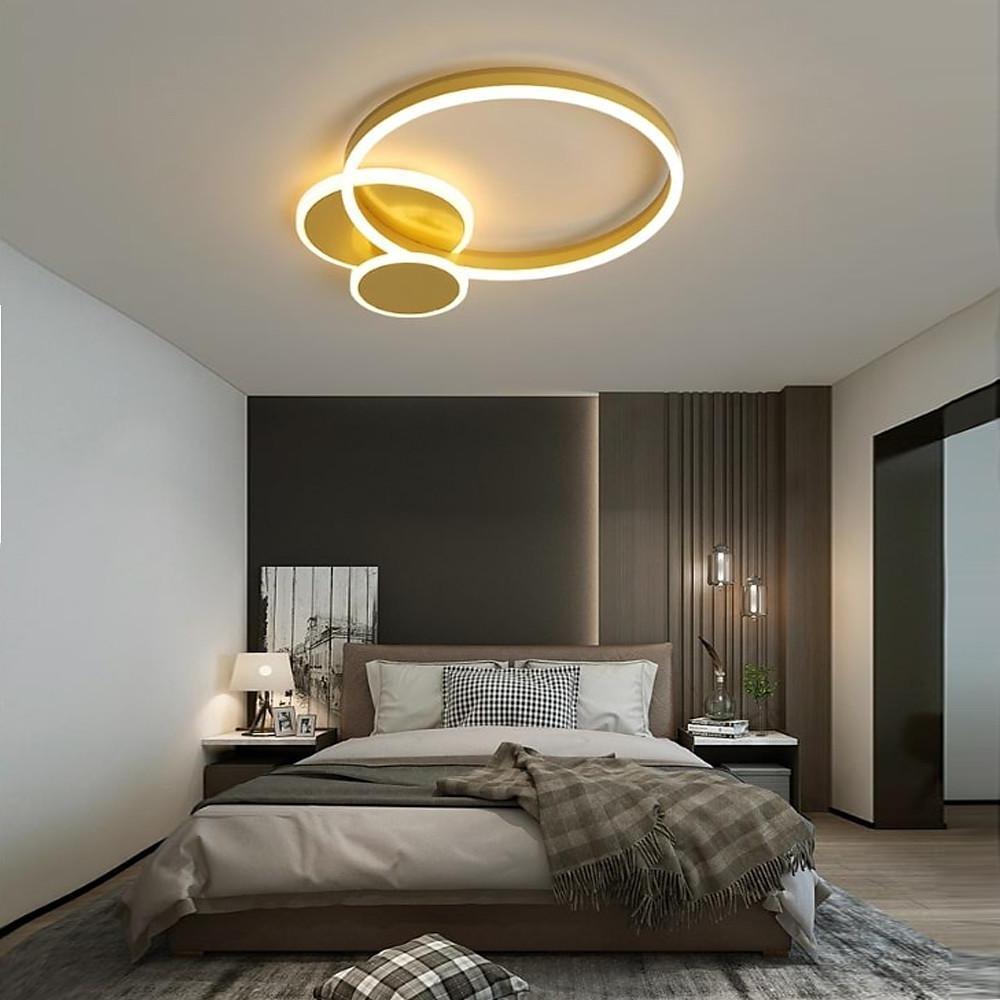 Overlapping Circles Flush Mount Ceiling Light Metal Artistic LED Light