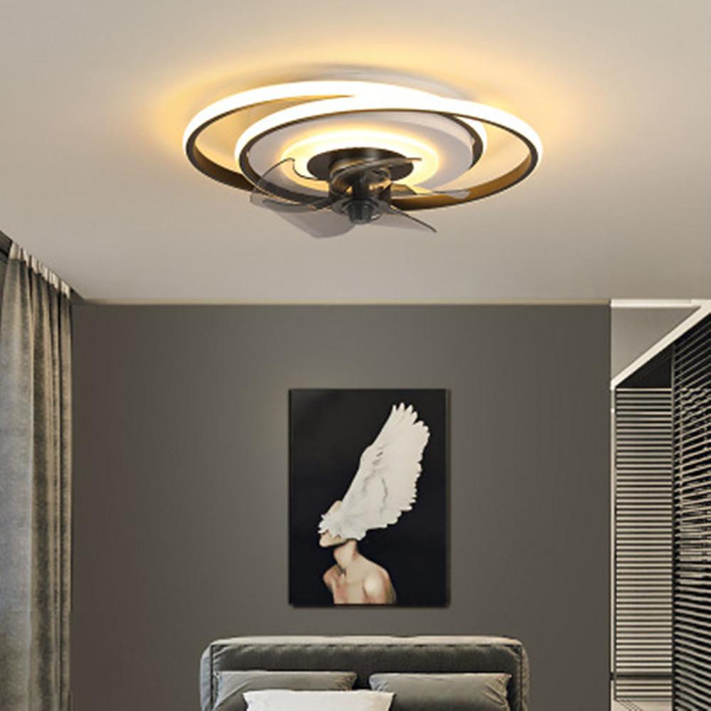 Geometric Modern Ceiling Fans with LED Light