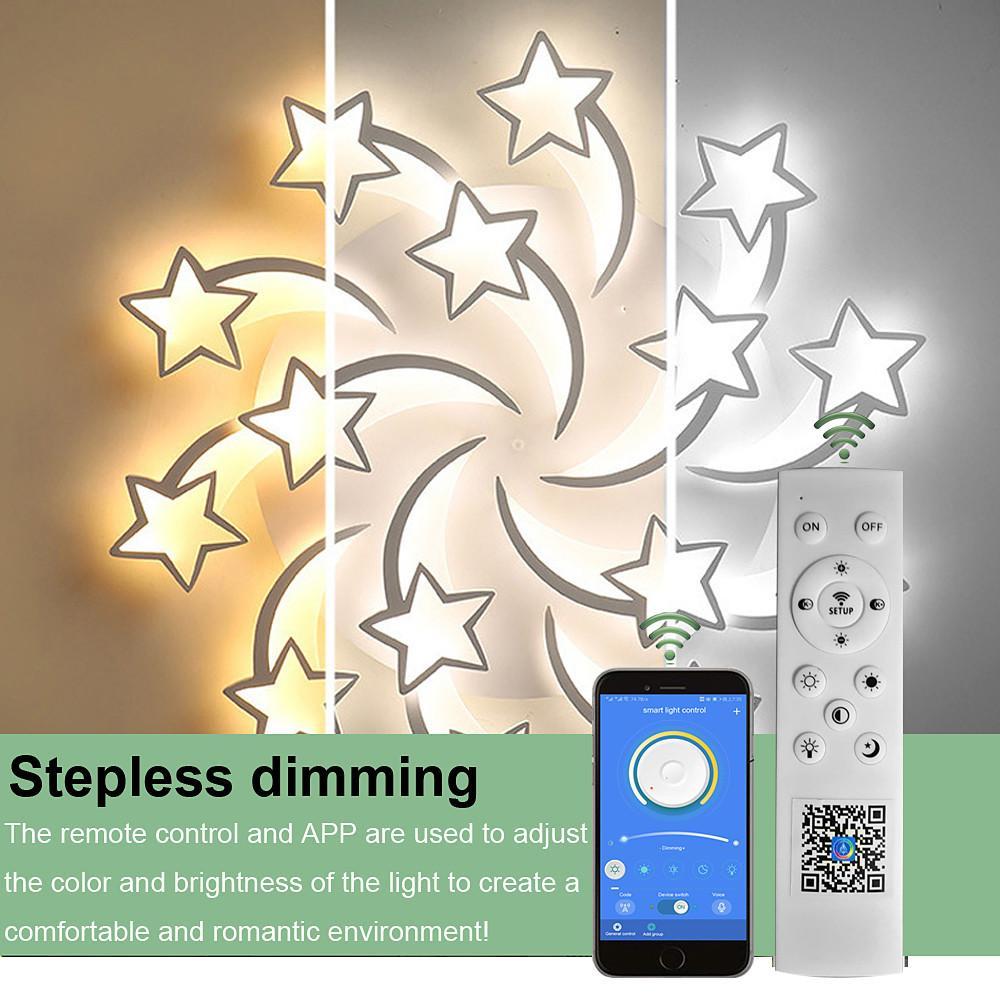 Celestial Shooting Stars Flush Mount Ceiling Light- LED, Dimmable, White, 5 to 15 Star Lights