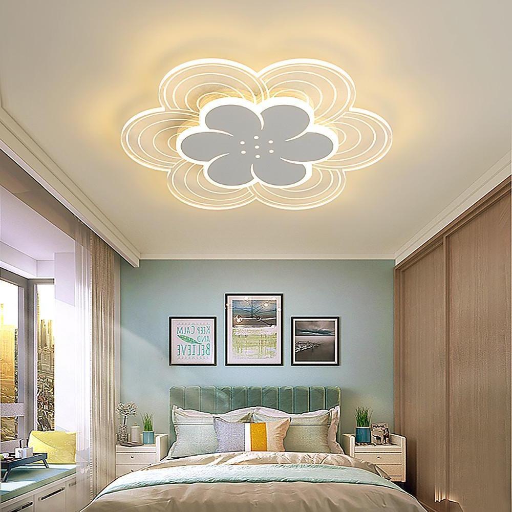 Flower Shapes Dimmable LED White Modern Ceiling Lights Flush Mount Lighting