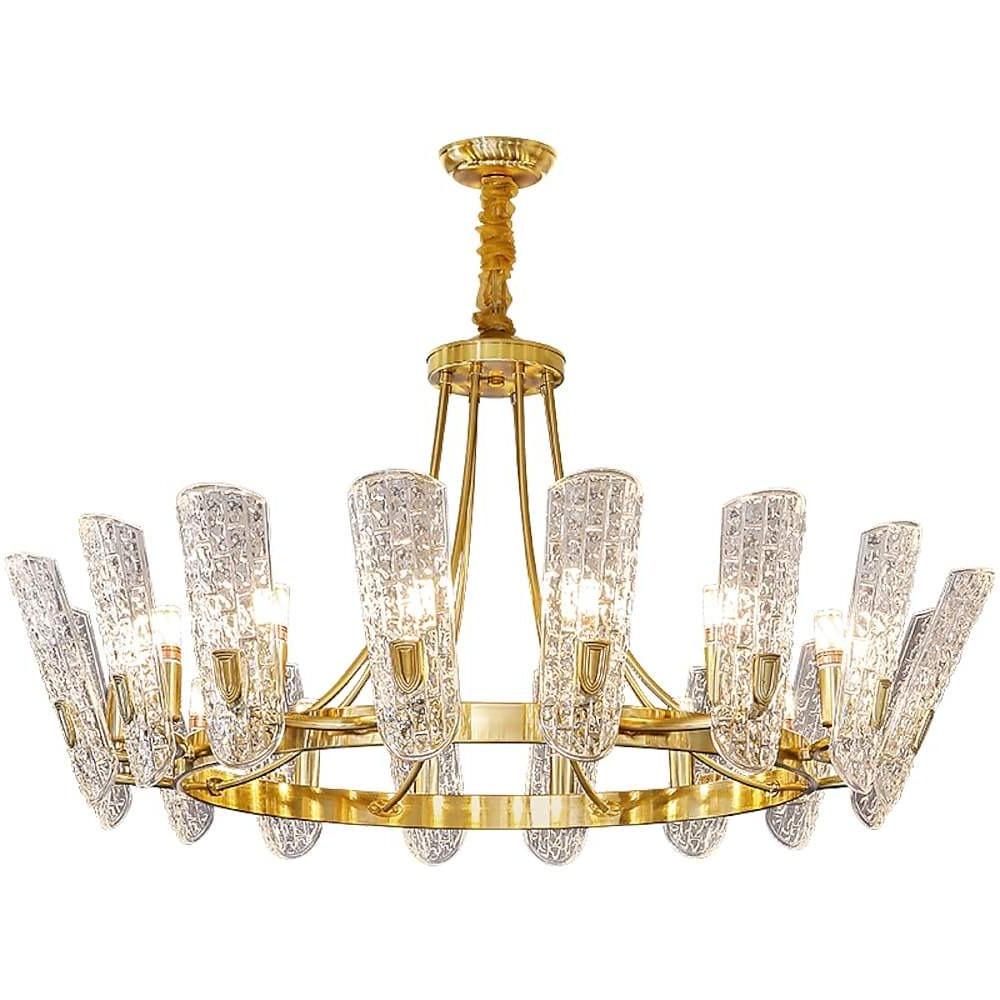 8-light LED Electroplated Metal Glass Gold Classic Chandelier Pendant Lighting