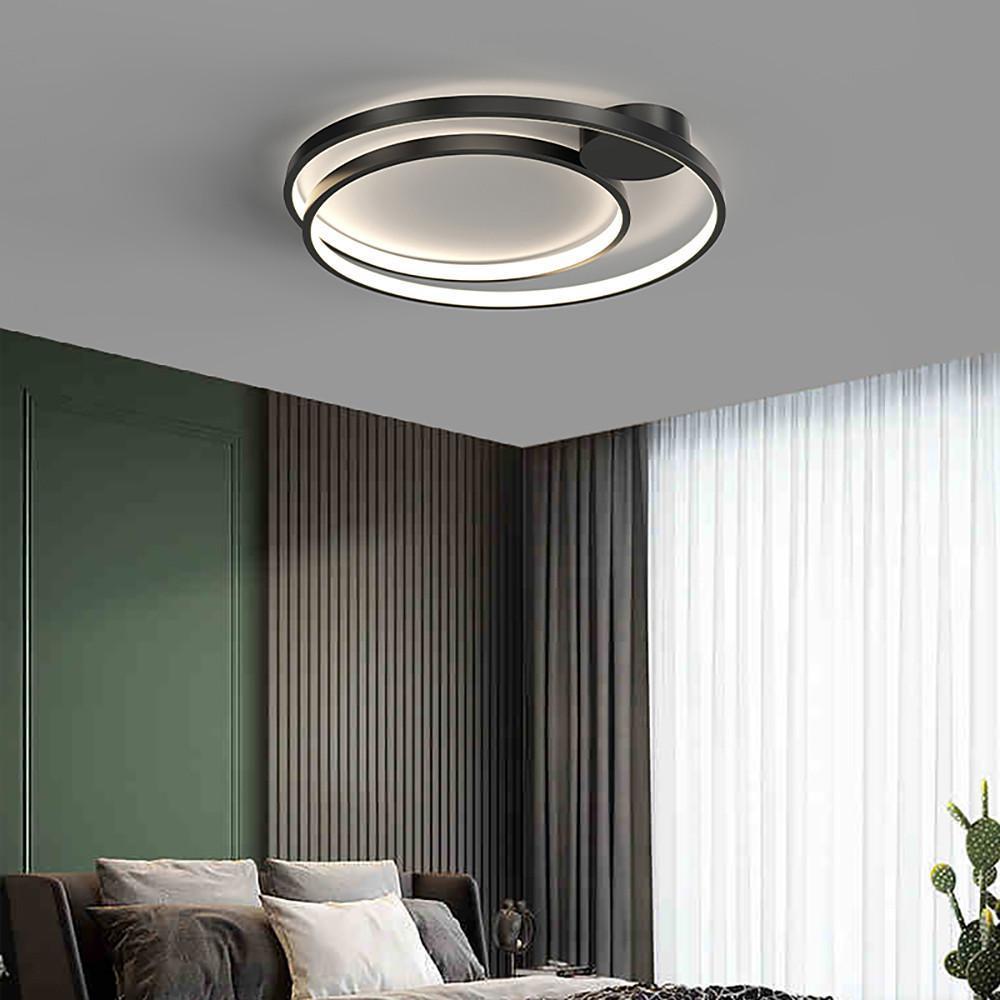 Multiple Circles Black Flush Mount Light LED Ceiling Light