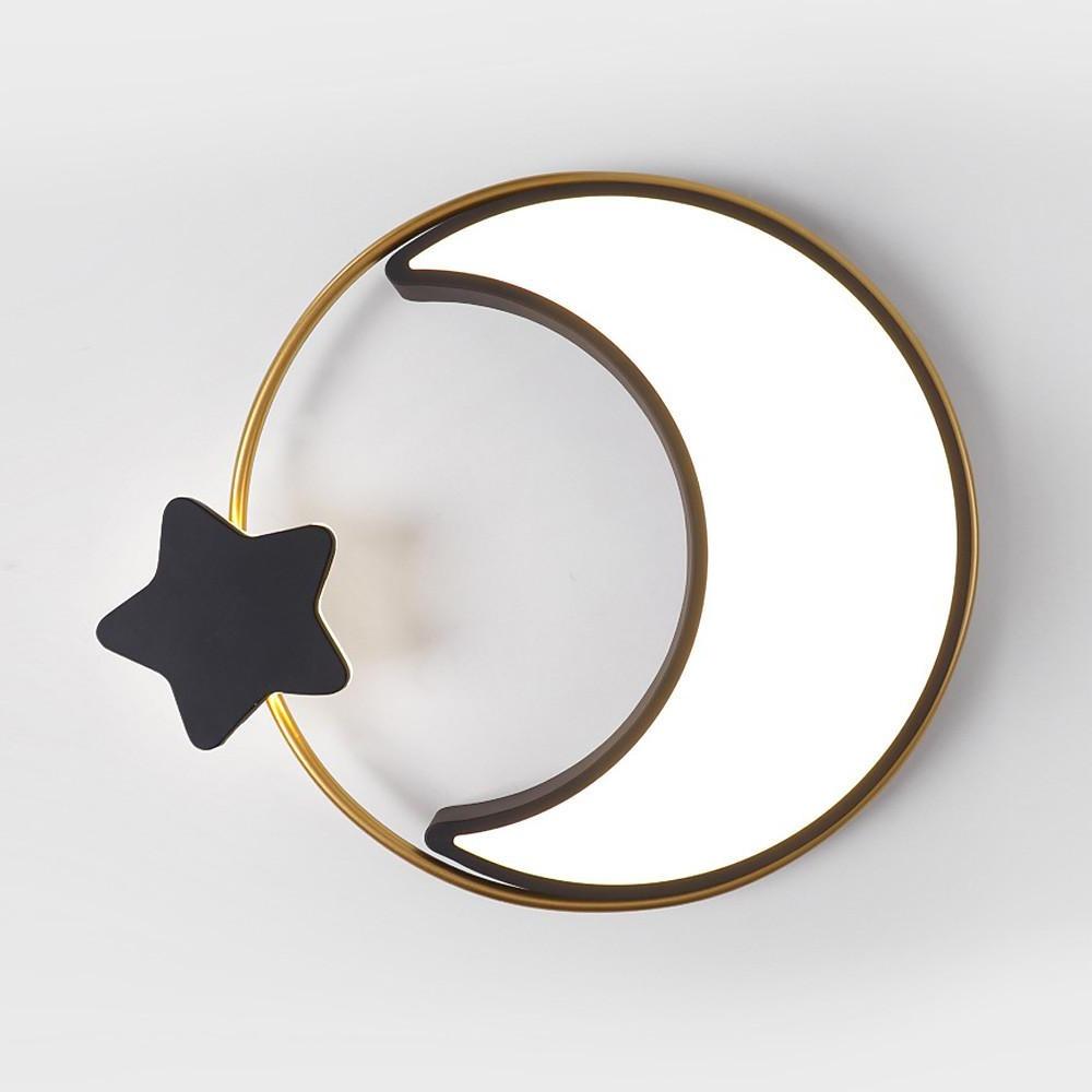 Moon and Star Dimmable Flush Mount LED Light Baby Kids Bedroom Ceiling Lights