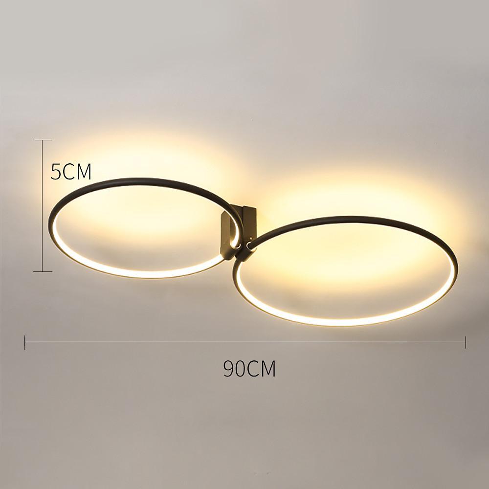 2 Circle Metal Abstract LED Flush Mount Ceiling Light for Bedroom