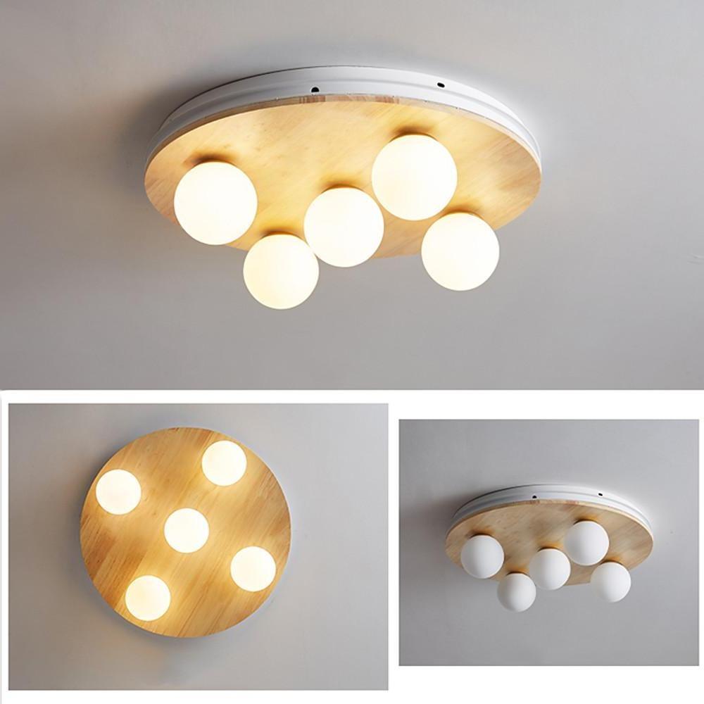 Nordic 5-Light Round Plane Bubble Ceiling Light