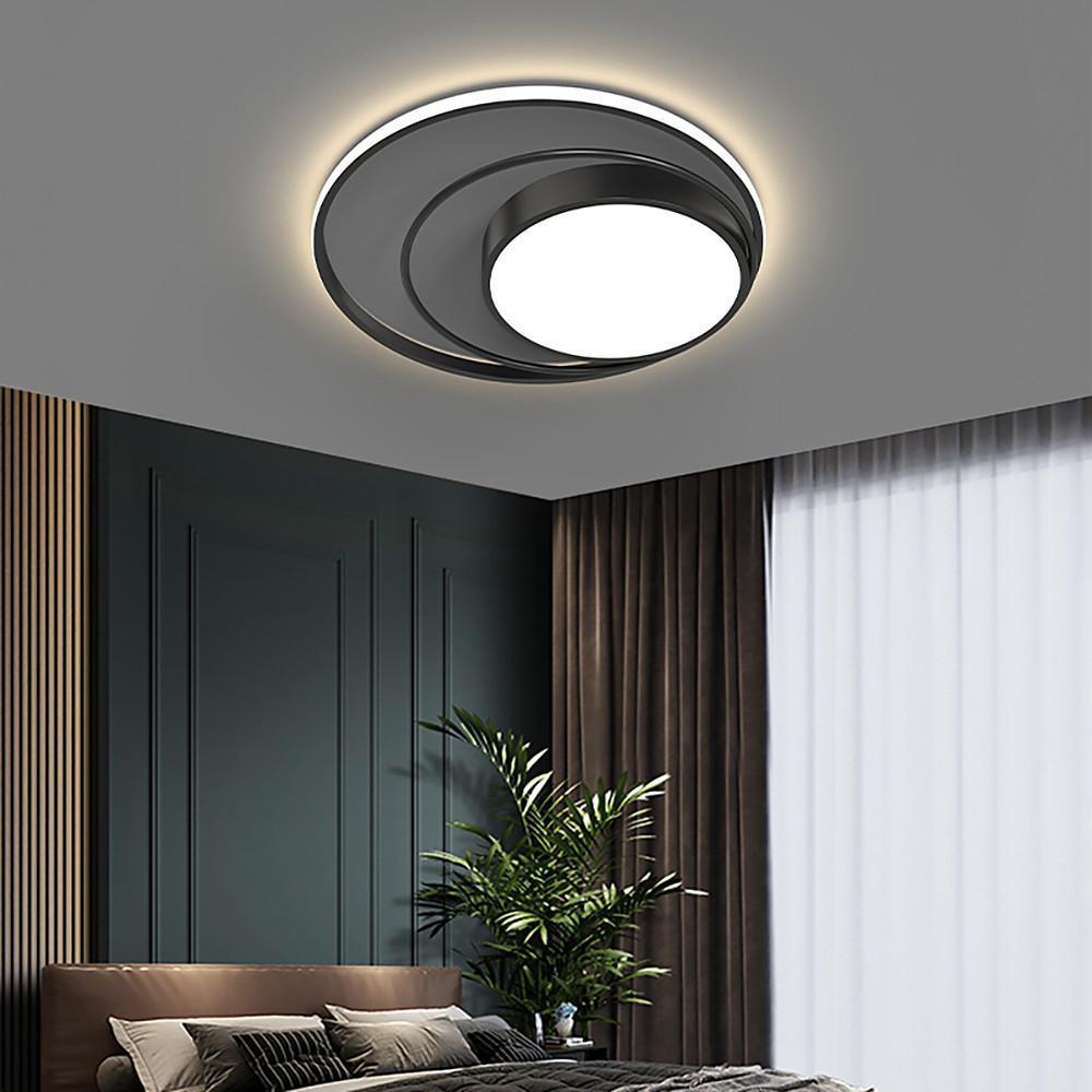 Multiple Circles Black Flush Mount Light LED Ceiling Light