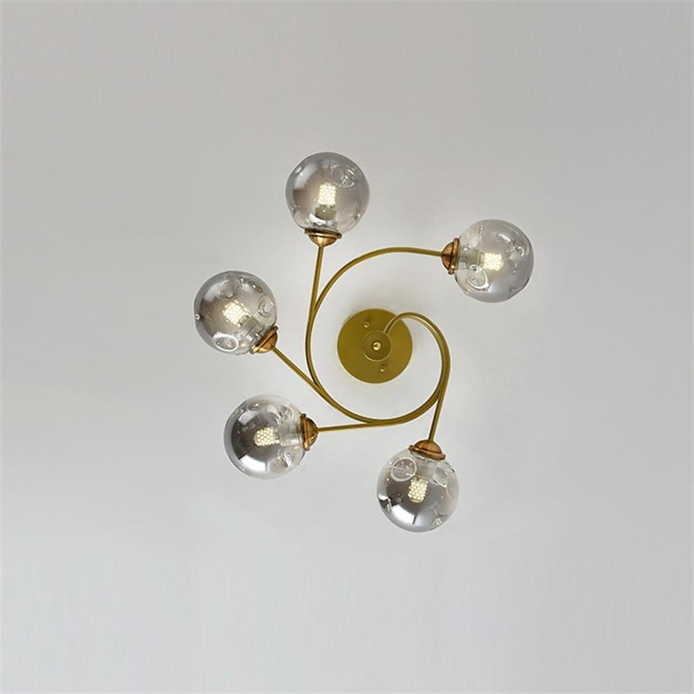 Swirling Nordic Globe Bubble Chandelier Metal Glass Bedroom Chandelier