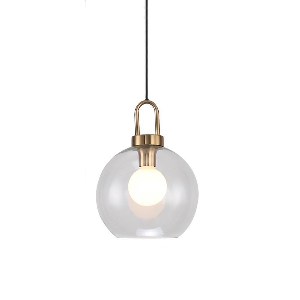 Semi Globe Glass Electroplated Metal LED Industrial Style Pendant Lighting