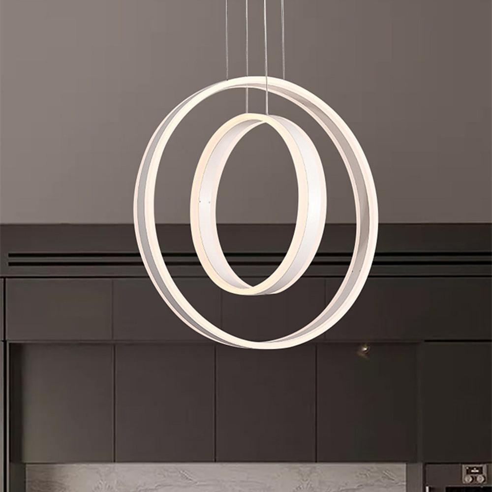 Twin Circle LED Orb Chandelier Ceiling Light