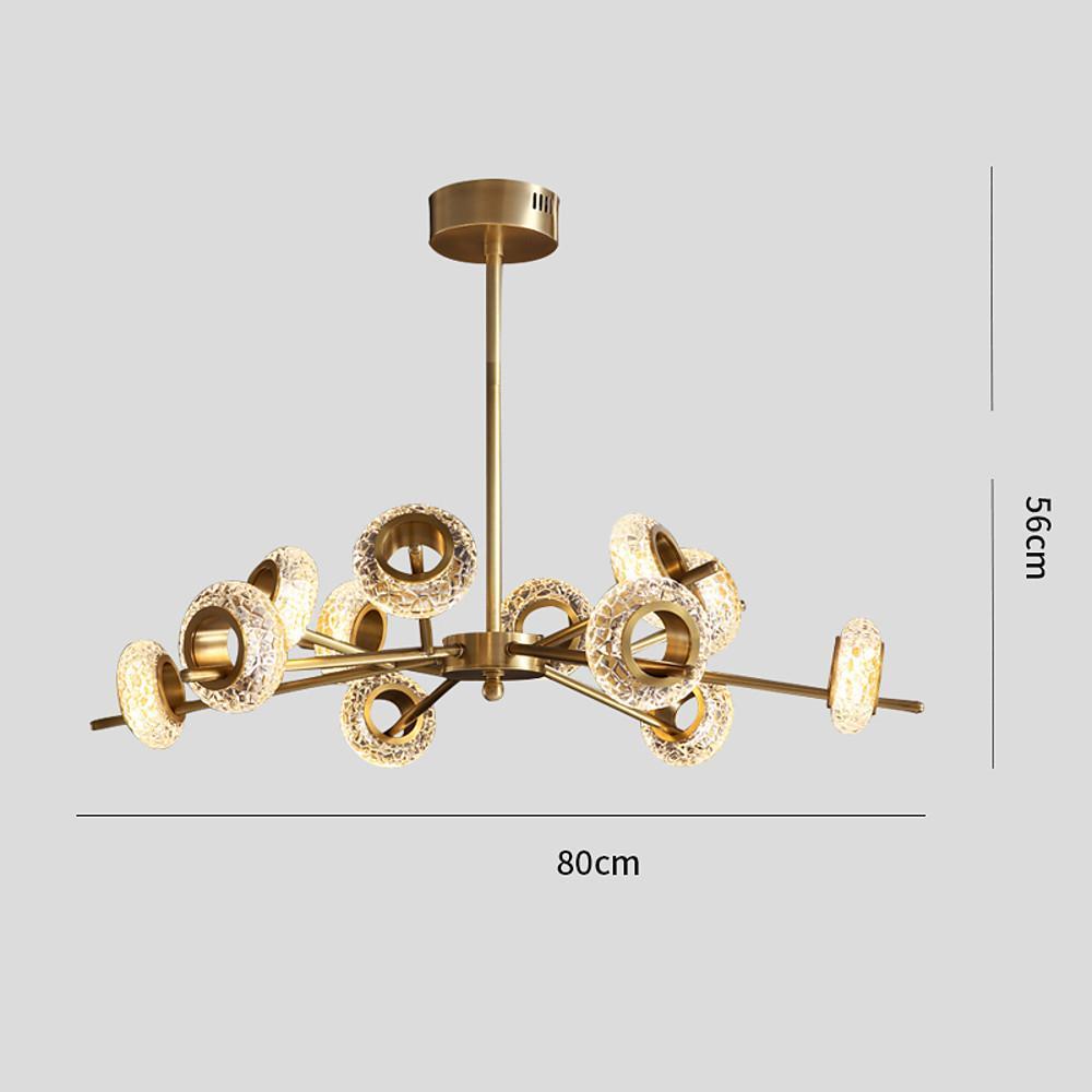 Unique Design Modern Brass Chandelier Copper Glass Island Ceiling Light