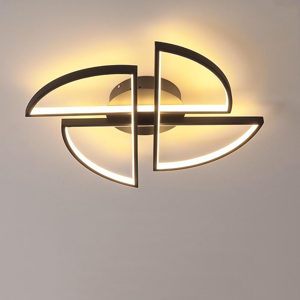 Geometric Flush Mount Ceiling Light 4 Semi Circle Metal LED Light