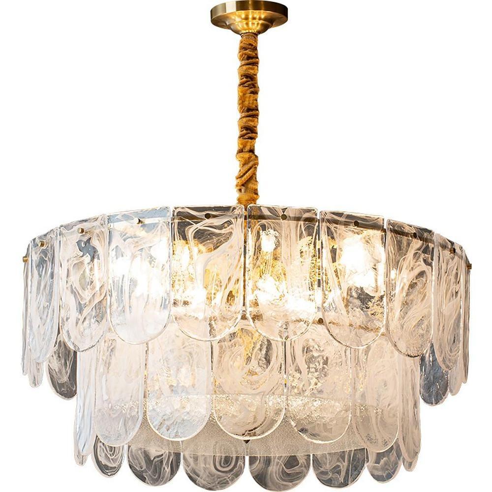 Traditional Classic Chandelier Light Metal Glass Ceiling Light