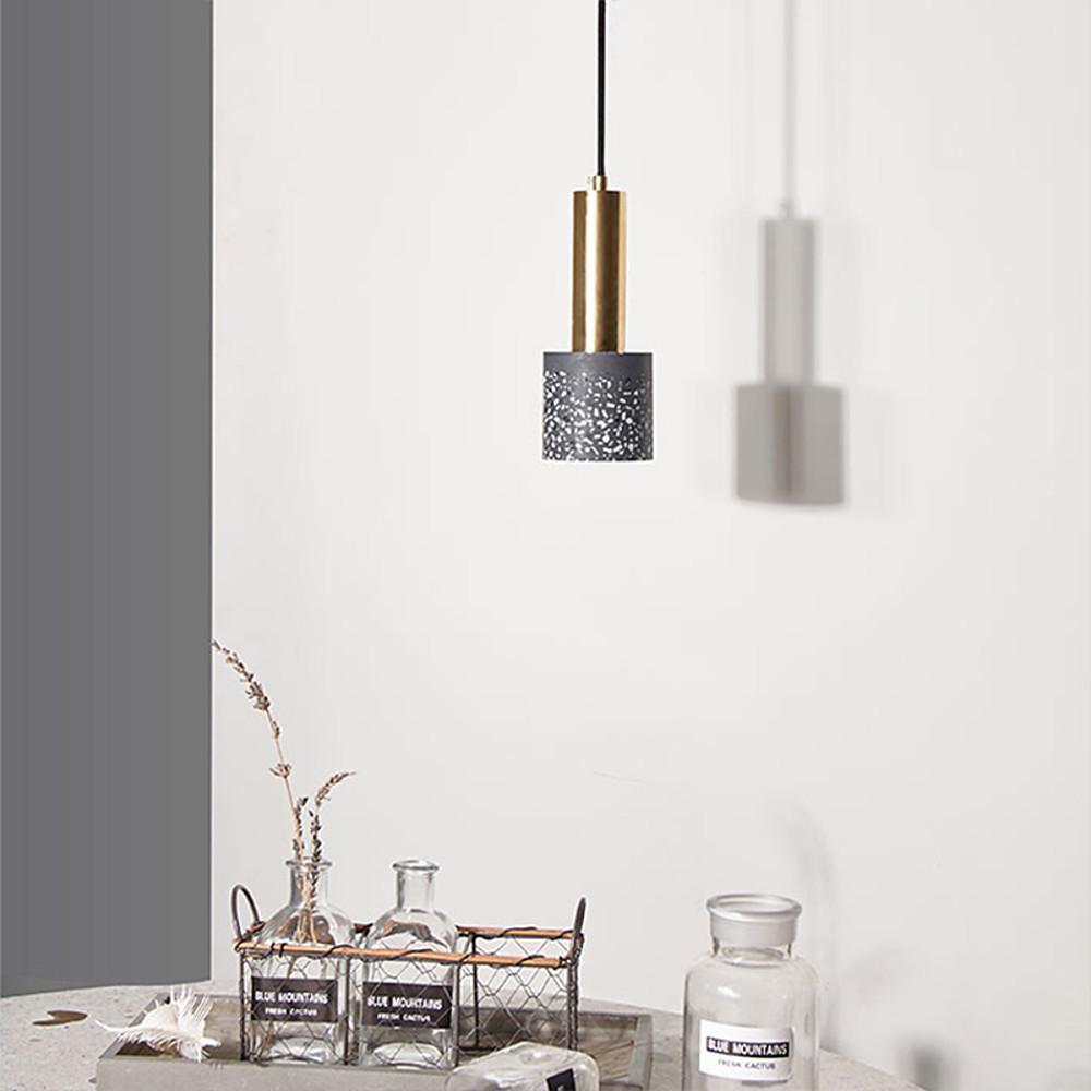 Cylinder Concrete LED Electroplated Nordic Pendant Light Island Lights