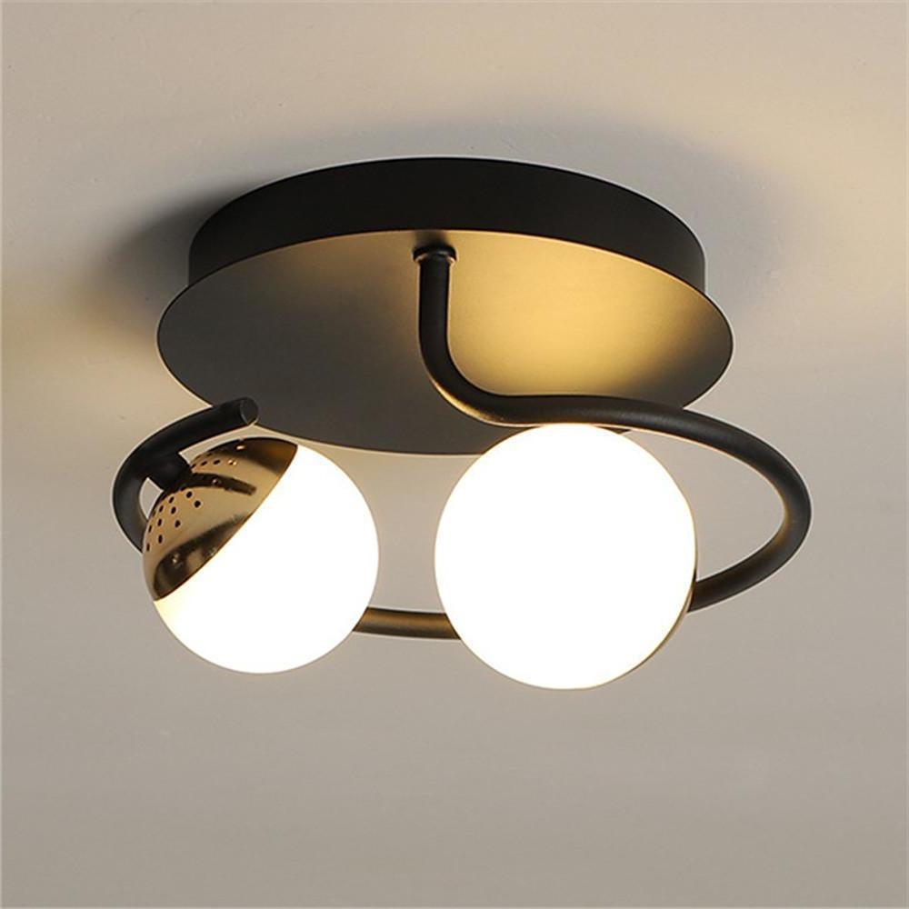 2-Light Globes Design LED Nordic Flush Mount Ceiling Light Ceiling Lamp