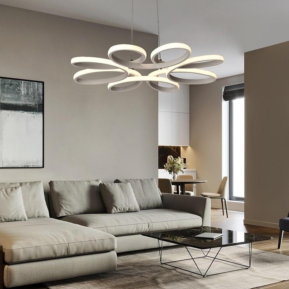 Curves Flower Dimmable LED Modern Hanging Ceiling Light Pendant Lights