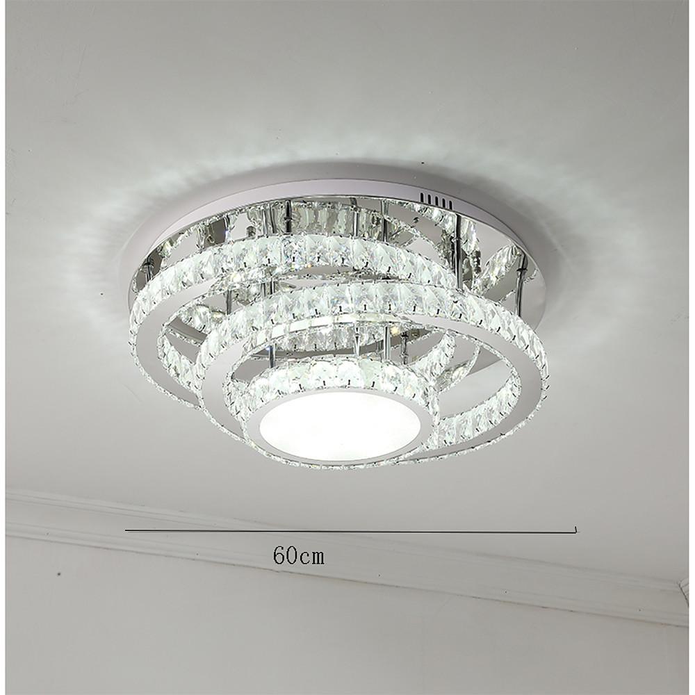 Gradated Flush Mount Ceiling Light Industrial Acrylic Stainless Steel LED Light