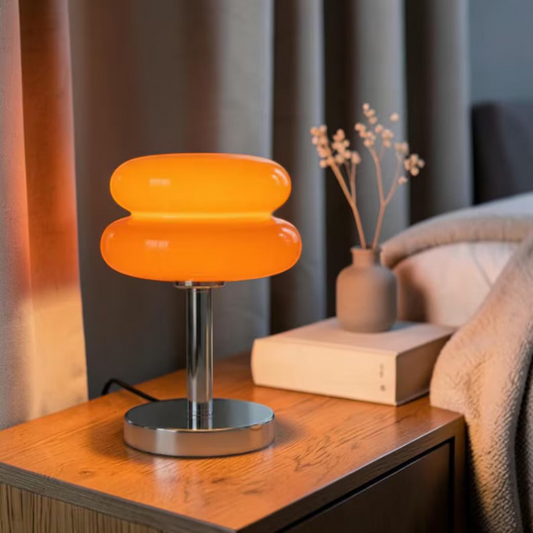 Retro Mushroom Table Lamp, Mid Century Modern Bedside Light, Glossy Plastic Desk Lamp, Vintage Home Decor