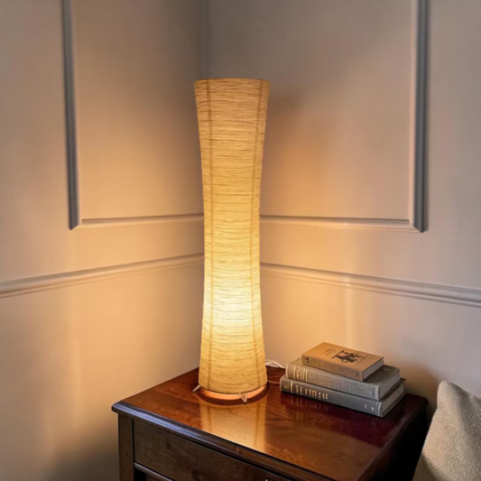 Tall Rice Paper Floor Lamp, Japandi Wabi Sabi Dimmable LED Light
