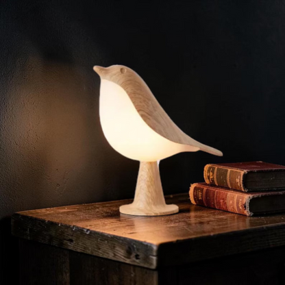 Wood Grain LED Table Lamp, Dimmable Touch Control Light, USB-C Rechargeable Bedside Lamp, Nursery Night Light