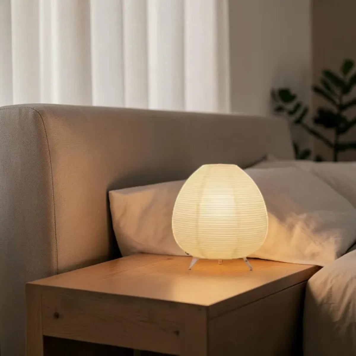Minimalist Bedside Light, Warm Ambient Desk Lamp, Scandinavian Home Decor, Japandi Nightstand Lamp