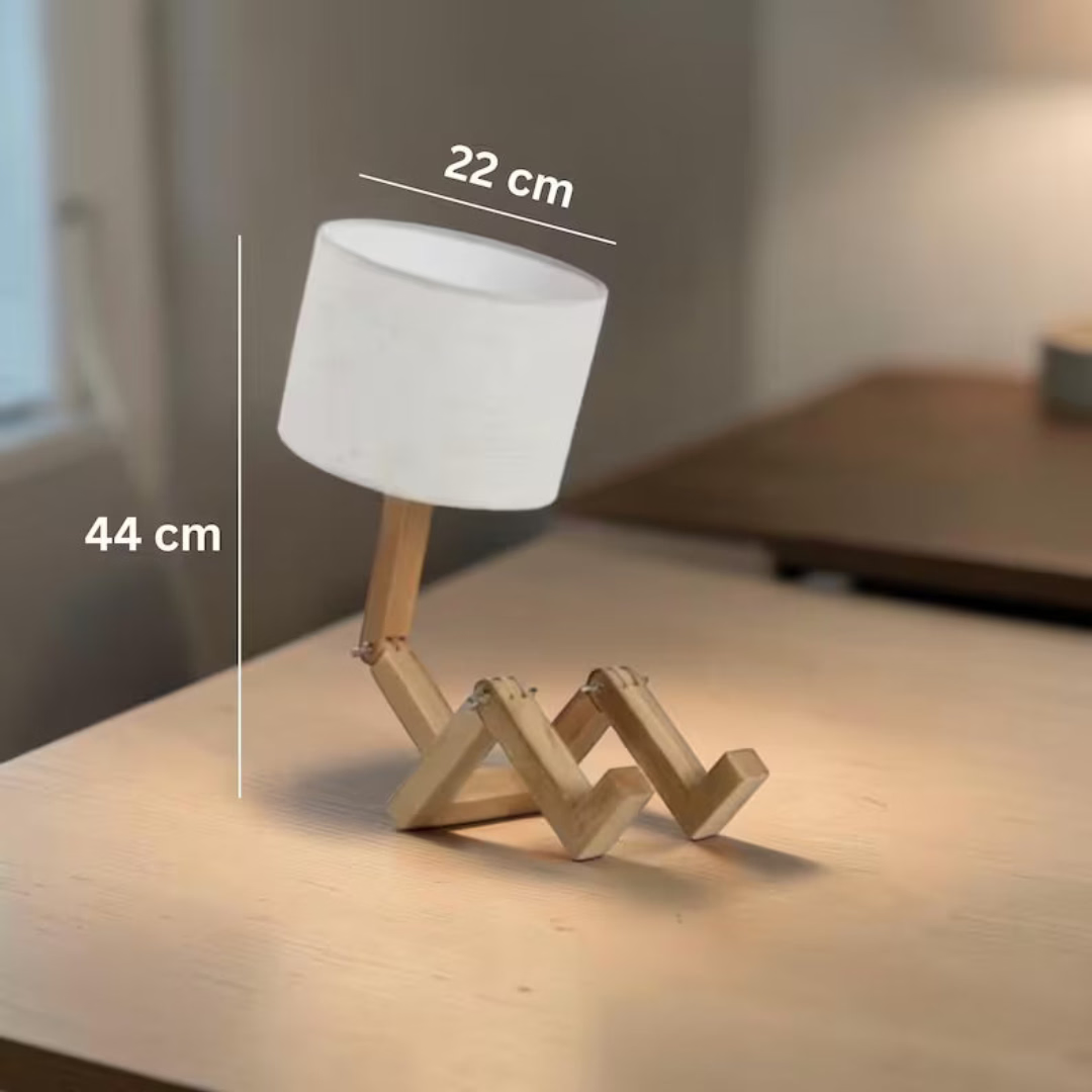 Sitting Figure Lamp with Books, Unique Bedside Light, Cozy Bedroom Decor, Rustic Desk Lamp, Reading Nook Light