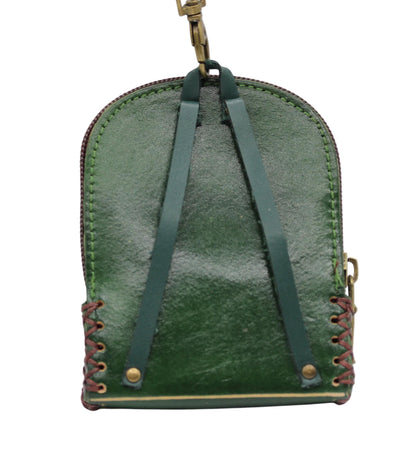 Genuine Handmade Leather bat Wristlet mini backpack/ Coin Purse / Wallet /change purse