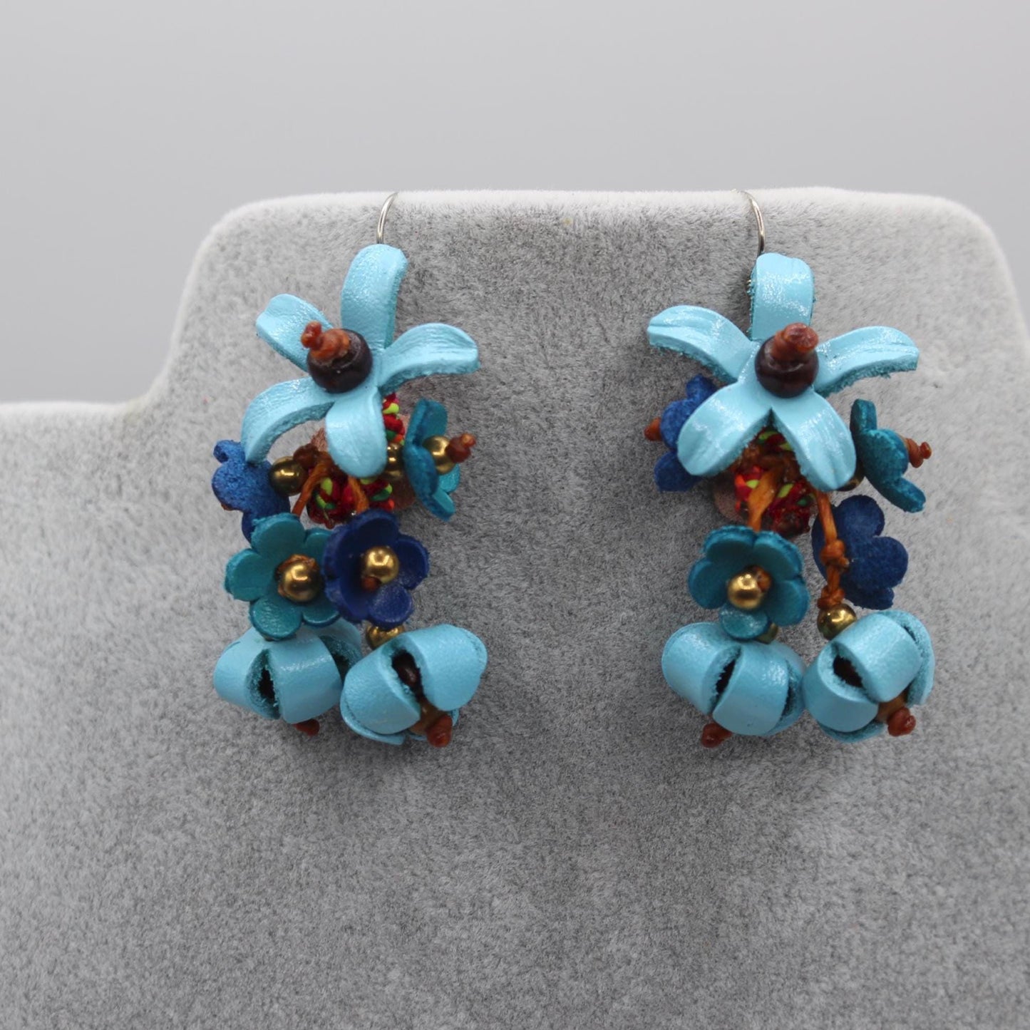 Genuine Handmade Leather Flower Earrings 8 colors