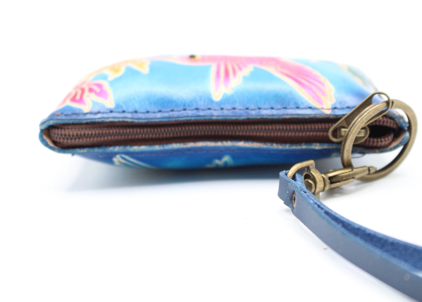 Handmade genuine leather hummingbird coin purse / wallet / mini wallet, card holder / coin bag