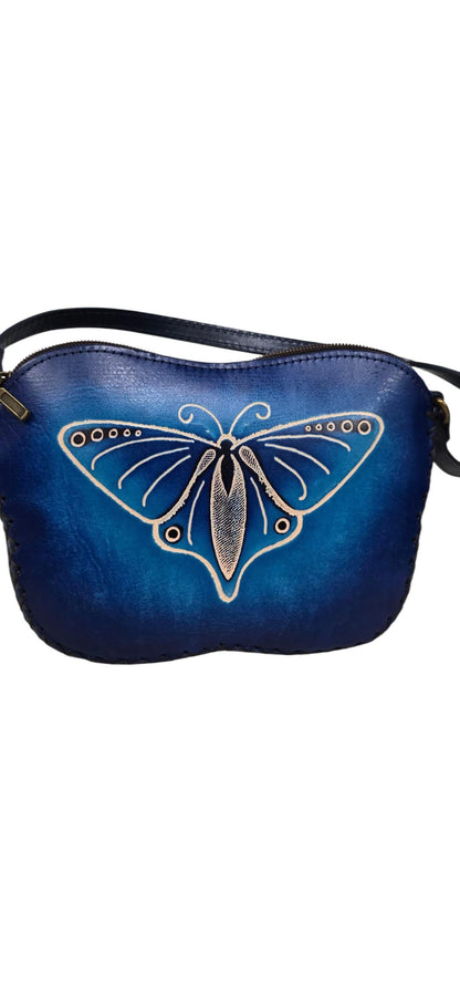 Genuine Handmade Leather Butterfly Purse / Crossbody/ Phone Bag, Shoulder Bag, Animal-themed Bag