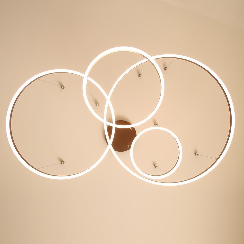 Circle Aluminum Large Chandeliers for High Ceilings Living Room Ceiling Lights