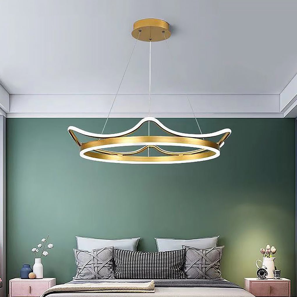 Imperial Crown Modern Chandelier Dimmable Ceiling Light with Remote