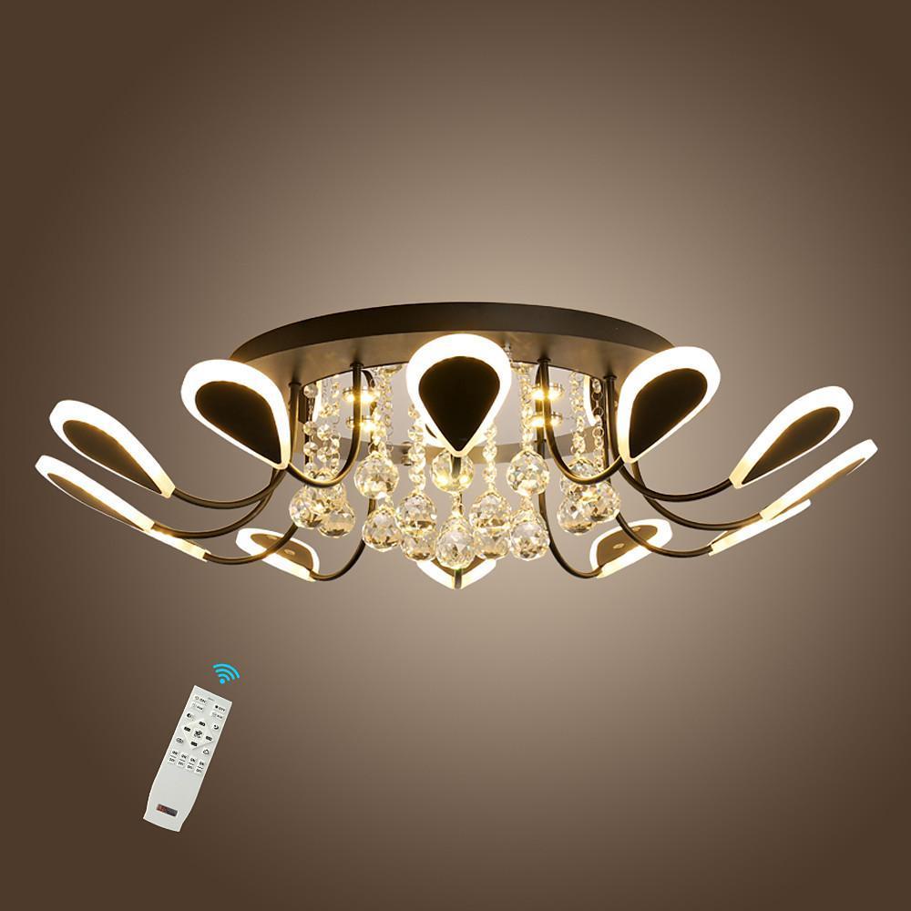 Creative Flower Shaped Dimmable LED Crystal Modern Ceiling Lights