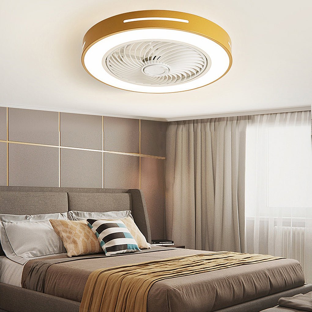 Inverter Bladeless Ceiling Fans Light Intelligent Ceiling Fan Lamp with Remote Control Wind-guiding