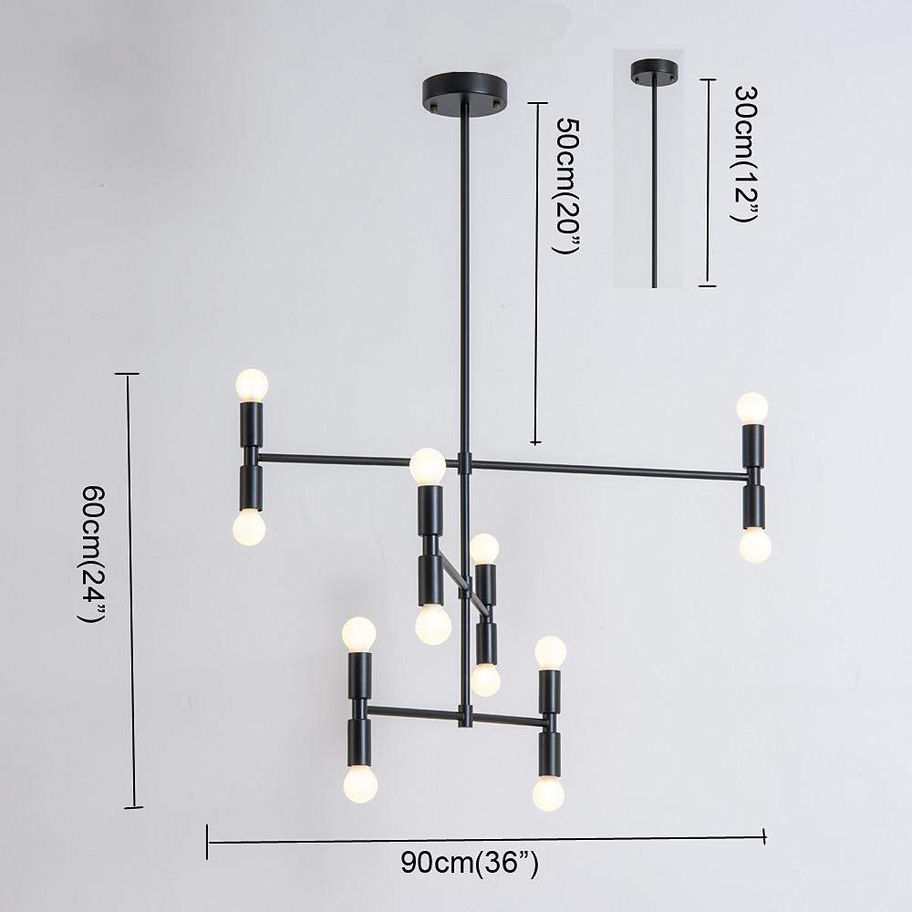 12 Lights LED Electroplated Metal Adjustable Modern Pendant Lights