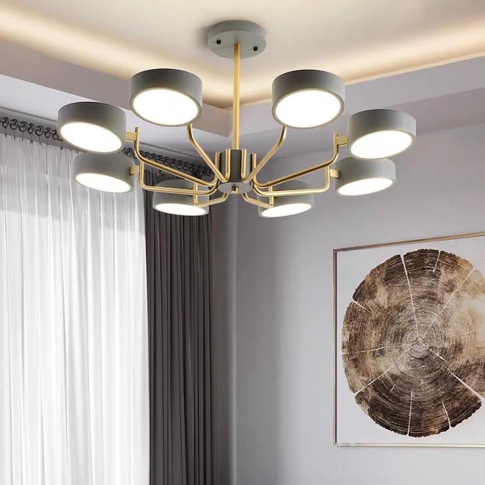 8-Light Tasking Chandelier - Fixed 24'' Height, 3000K-5400K