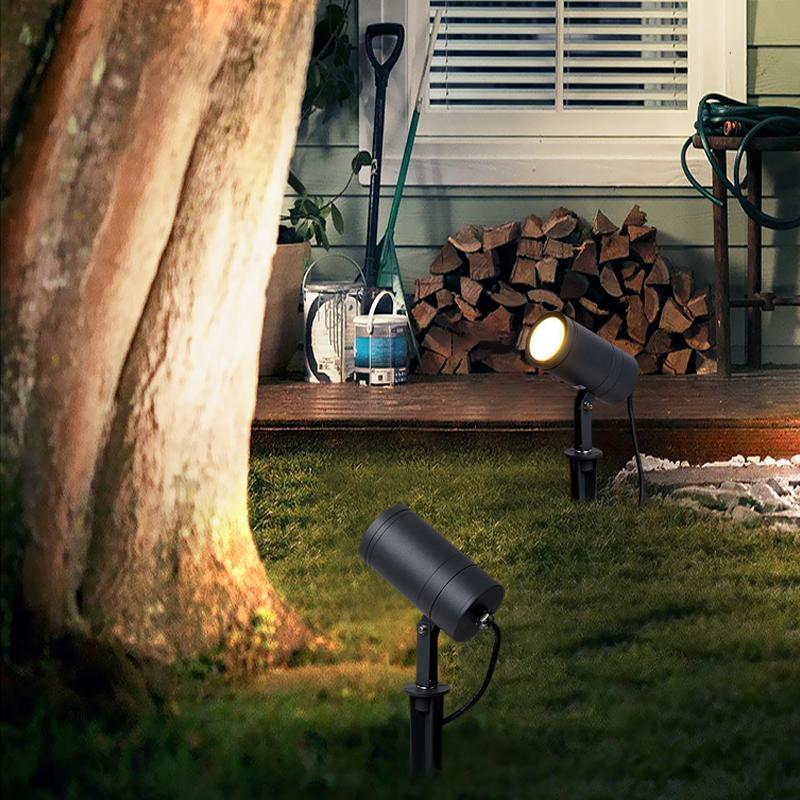 Adjustable Round Aluminum LED Waterproof Black Modern Tree Spotlights