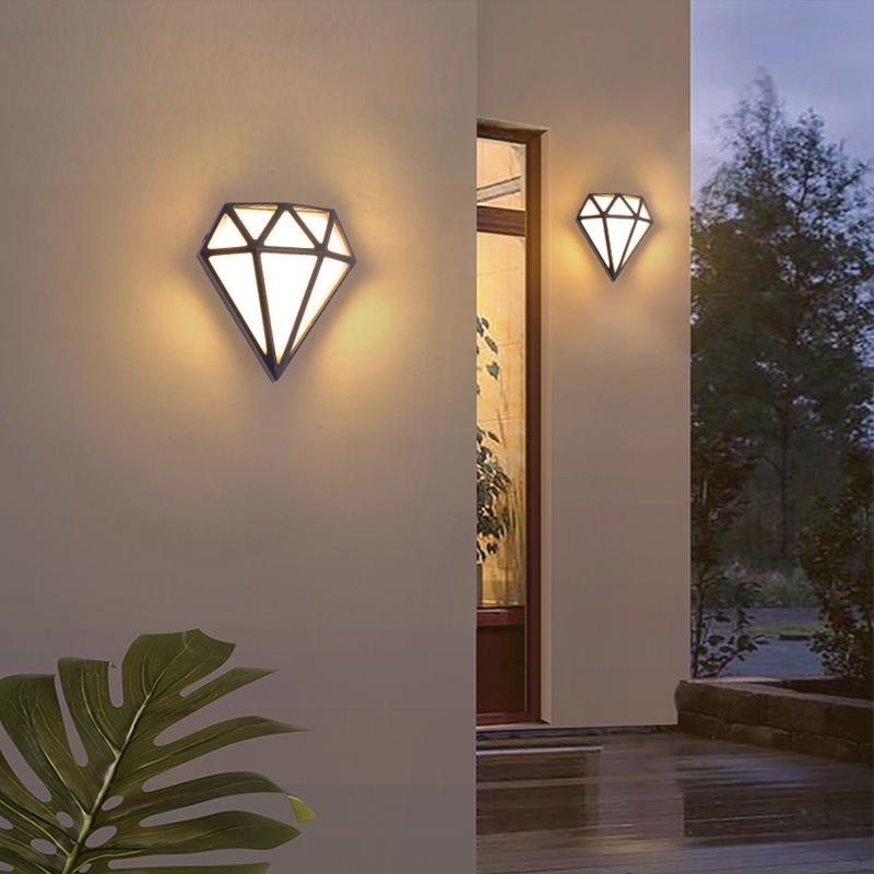 Rhombus Diamonds LED Waterproof Modern Porch Lights Outdoor Wall Lights