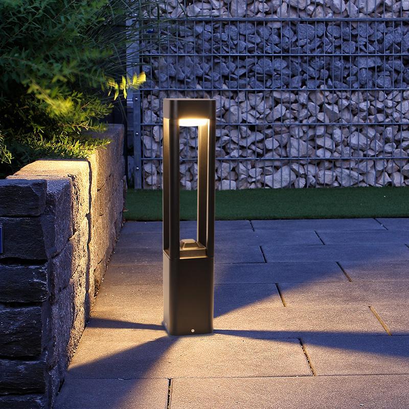 Hollow Aluminum LED Waterproof Black Modern Outdoor Light Post Lamp